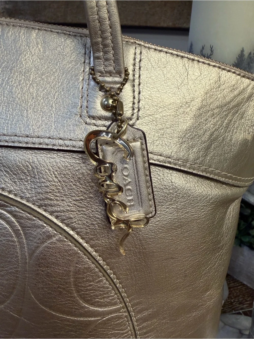 Coach Laura Gold Metallic Leather Tote Bag